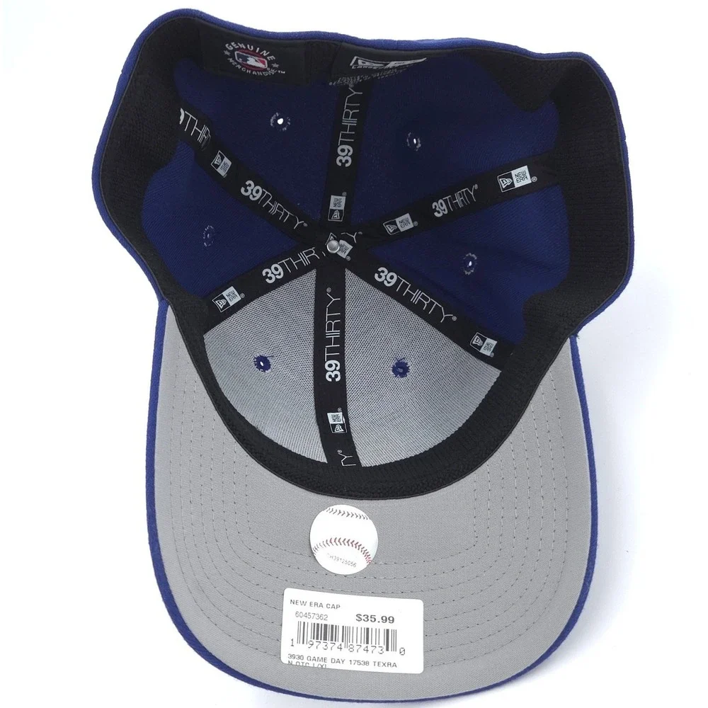 New Era Texas Rangers Hat Mens L/XL Blue 39THIRTY Stretch MLB Baseball Cap NEW